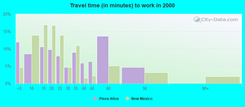 Travel time (in minutes) to work