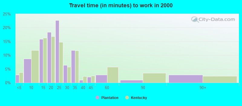 Travel time (in minutes) to work