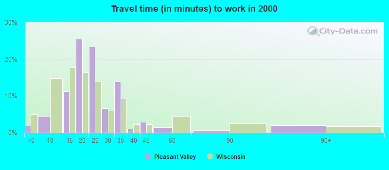 Travel time (in minutes) to work