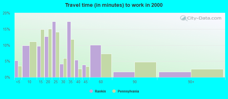 Travel time (in minutes) to work