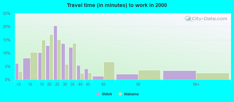 Travel time (in minutes) to work