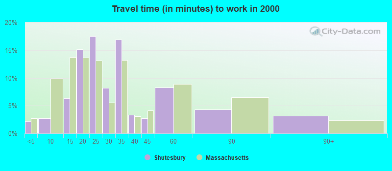 Travel time (in minutes) to work