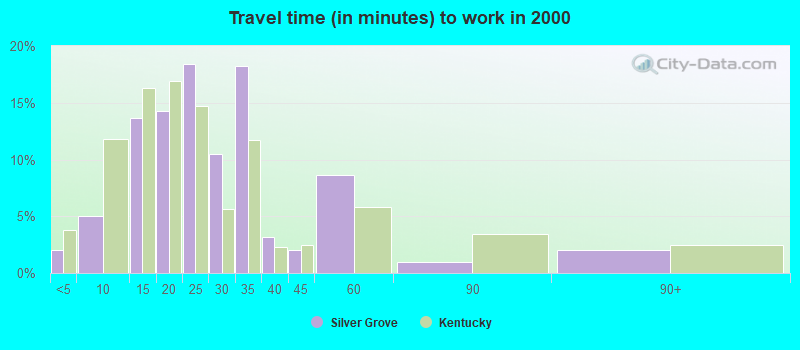 Travel time (in minutes) to work