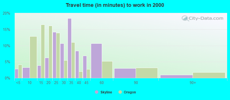 Travel time (in minutes) to work