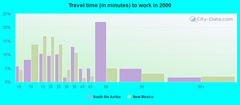 Travel time (in minutes) to work