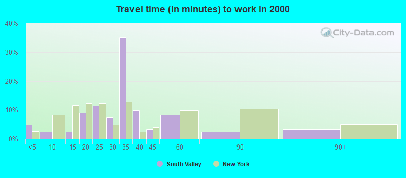 Travel time (in minutes) to work