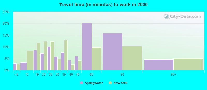 Travel time (in minutes) to work