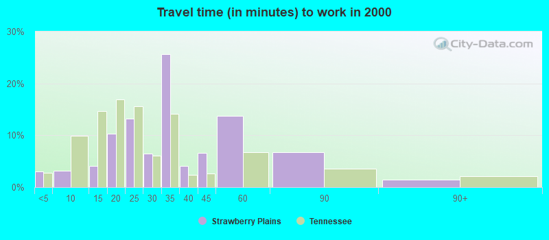 Travel time (in minutes) to work