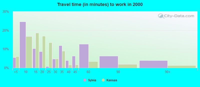 Travel time (in minutes) to work