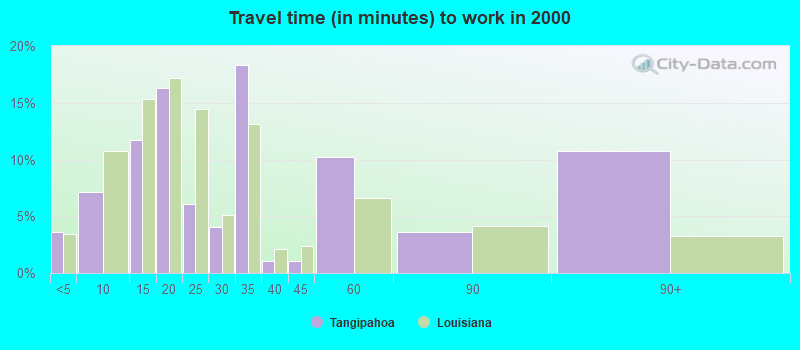 Travel time (in minutes) to work