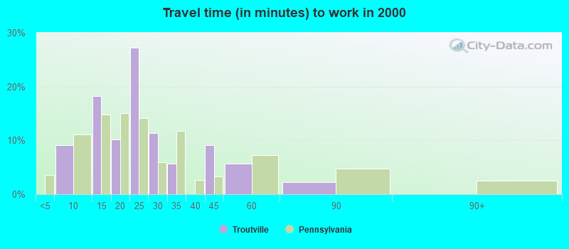 Travel time (in minutes) to work