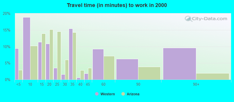 Travel time (in minutes) to work