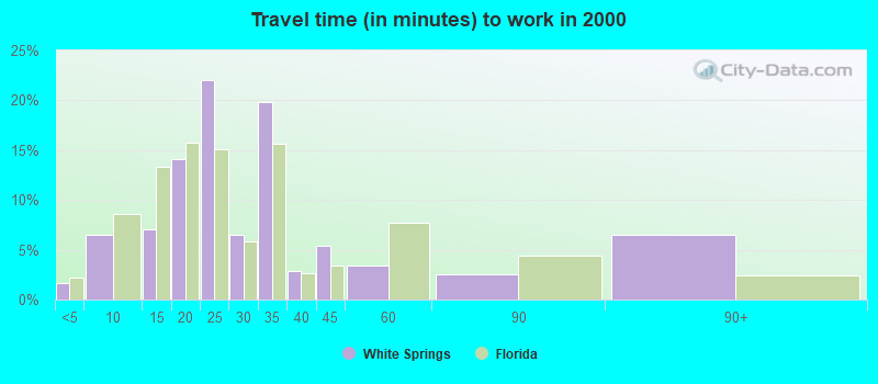 Travel time (in minutes) to work