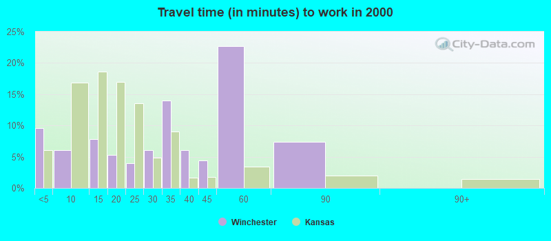 Travel time (in minutes) to work