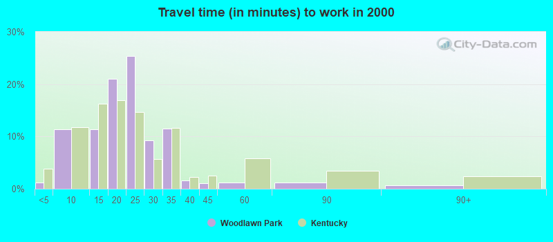 Travel time (in minutes) to work