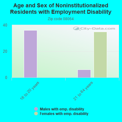 Age and Sex of Noninstitutionalized Residents with Employment Disability