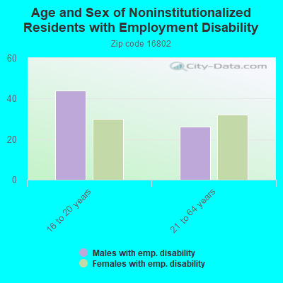 Age and Sex of Noninstitutionalized Residents with Employment Disability