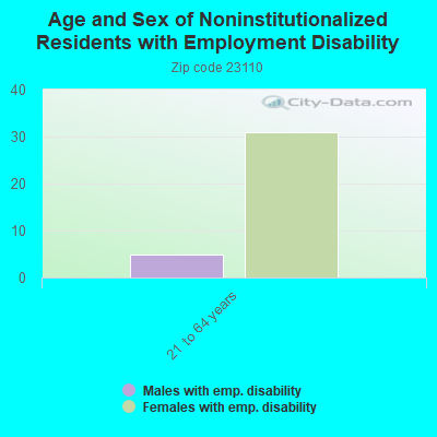 Age and Sex of Noninstitutionalized Residents with Employment Disability