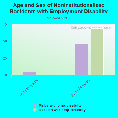 Age and Sex of Noninstitutionalized Residents with Employment Disability