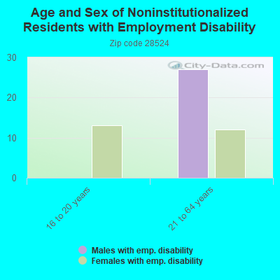 Age and Sex of Noninstitutionalized Residents with Employment Disability