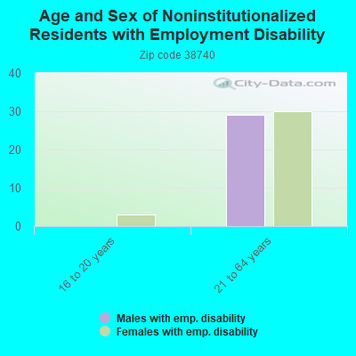 Age and Sex of Noninstitutionalized Residents with Employment Disability