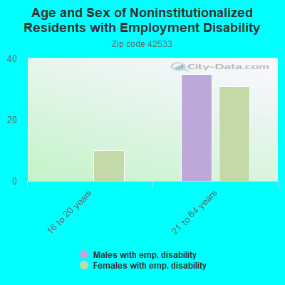 Age and Sex of Noninstitutionalized Residents with Employment Disability