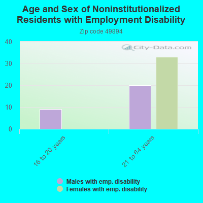 Age and Sex of Noninstitutionalized Residents with Employment Disability