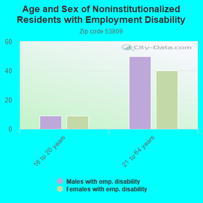 Age and Sex of Noninstitutionalized Residents with Employment Disability