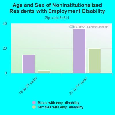 Age and Sex of Noninstitutionalized Residents with Employment Disability