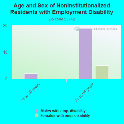 Age and Sex of Noninstitutionalized Residents with Employment Disability