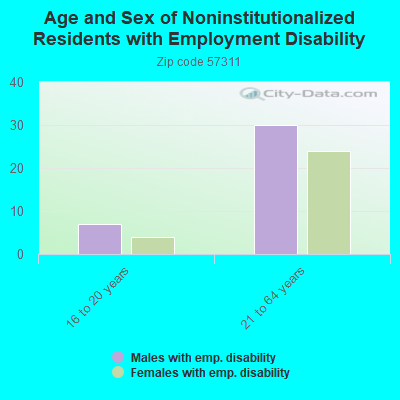 Age and Sex of Noninstitutionalized Residents with Employment Disability