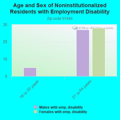 Age and Sex of Noninstitutionalized Residents with Employment Disability