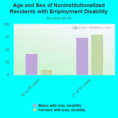 Age and Sex of Noninstitutionalized Residents with Employment Disability