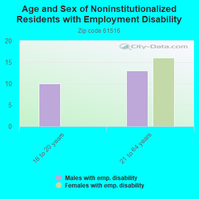 Age and Sex of Noninstitutionalized Residents with Employment Disability