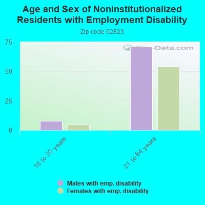 Age and Sex of Noninstitutionalized Residents with Employment Disability