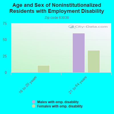 Age and Sex of Noninstitutionalized Residents with Employment Disability