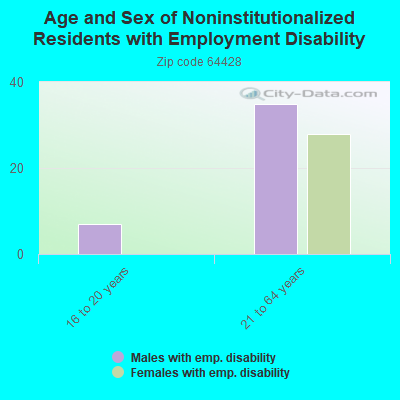 Age and Sex of Noninstitutionalized Residents with Employment Disability