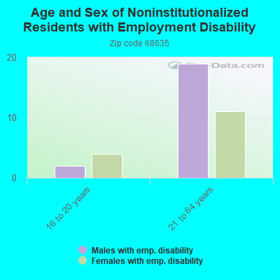 Age and Sex of Noninstitutionalized Residents with Employment Disability