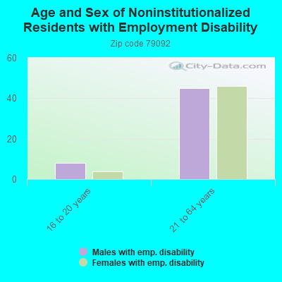 Age and Sex of Noninstitutionalized Residents with Employment Disability