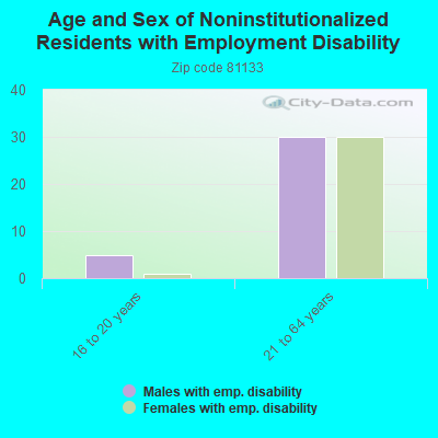 Age and Sex of Noninstitutionalized Residents with Employment Disability