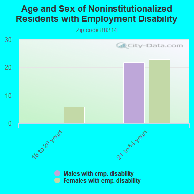 Age and Sex of Noninstitutionalized Residents with Employment Disability