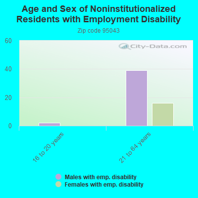 Age and Sex of Noninstitutionalized Residents with Employment Disability