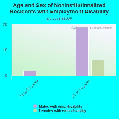 Age and Sex of Noninstitutionalized Residents with Employment Disability