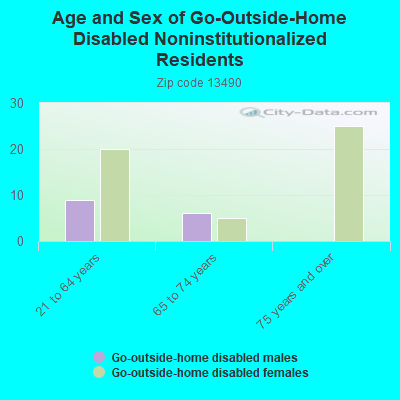 Age and Sex of Go-Outside-Home Disabled Noninstitutionalized Residents