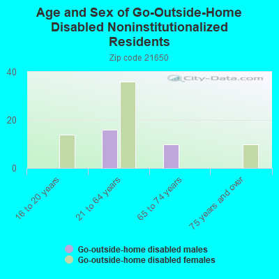 Age and Sex of Go-Outside-Home Disabled Noninstitutionalized Residents