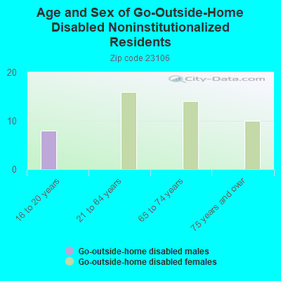 Age and Sex of Go-Outside-Home Disabled Noninstitutionalized Residents