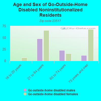 Age and Sex of Go-Outside-Home Disabled Noninstitutionalized Residents