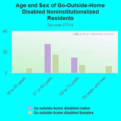 Age and Sex of Go-Outside-Home Disabled Noninstitutionalized Residents