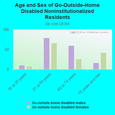 Age and Sex of Go-Outside-Home Disabled Noninstitutionalized Residents