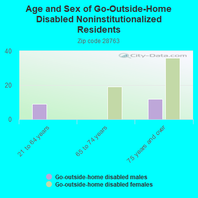 Age and Sex of Go-Outside-Home Disabled Noninstitutionalized Residents